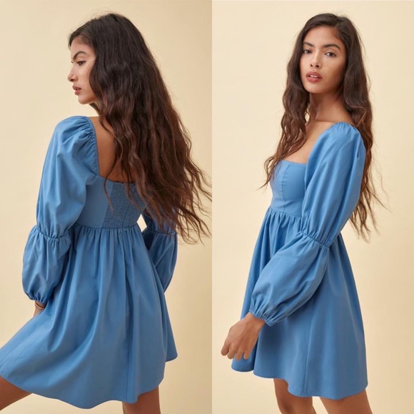 Reformation Dresses & Skirts - REFORMATION Michaela Dress Azure Blue Mini